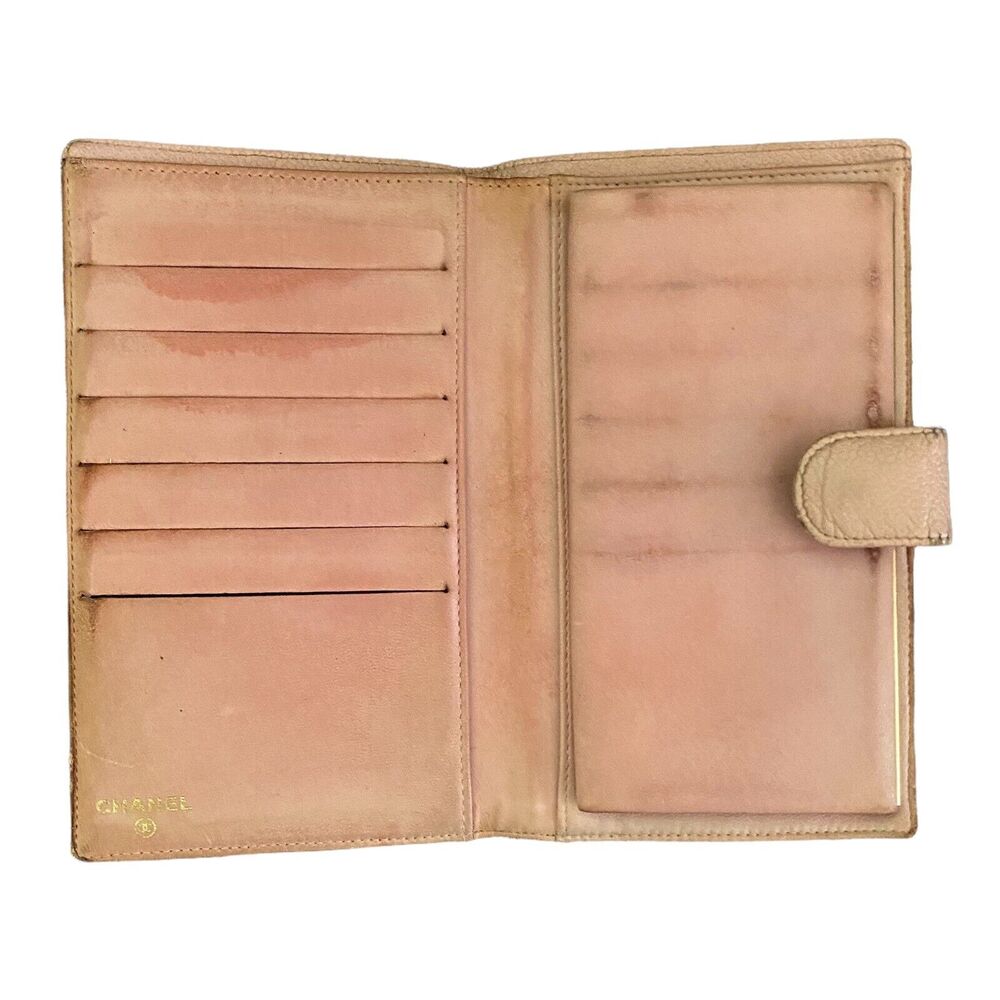 Chanel CC Pink Caviar Leather Bifold Snap Wallet Authentic - Picture 7 of 12